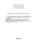 Konspekts 'Komunikācijas teorijas pirmsākumi. Komunikācijas teorijas struktūra. Jaunas komu', 1.