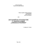 Eseja 'ASV sadzīves atainojums Č.Dikensa darbā "Amerikas piezīmes"', 1.