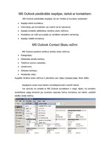 Konspekts 'MS Outlook kontakti (kontaktu režīms)', 13.