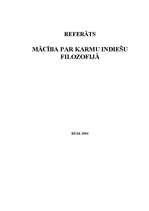 Referāts 'Mācība par karmu indiešu filosofijā', 1.