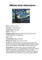 Konspekts 'Gleznas raksturojums. Vinsents van Gogs "Zvaigžņotā nakts"', 1.