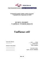 Referāts 'Vadīšanas stili', 1.