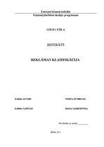 Referāts 'Reklāmas klasifikācija', 1.