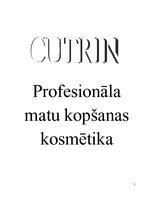Konspekts 'Profesionāla matu kopšanas kosmētika "Cutrin"', 1.