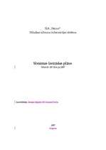 Referāts 'Sistēmas izstrādes plāns', 1.