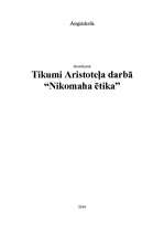 Referāts 'Tikumi Aristoteļa darbā "Nikomaha ētika"', 1.