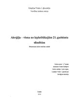 Referāts 'Alerģija - viena no izplatītākajām 21.gadsimta slimībām', 1.