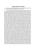 Eseja 'Recenzija par filmu "Šreks" angļu valodā', 1.