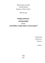 Referāts 'Noziedzības sociālo faktoru raksturojums', 1.