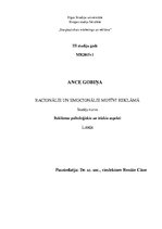 Eseja 'Racionālie un emocionālie motīvi reklāmā', 1.