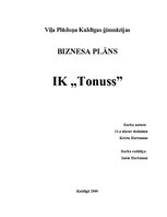Biznesa plāns 'IK "Tonuss"', 1.