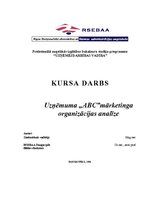 Referāts 'Uzņēmuma "ABC" mārketinga organizācijas analīze', 1.