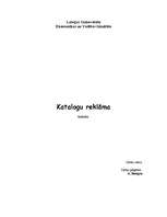Konspekts 'Reklāma katalogos', 1.