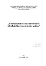 Konspekts 'Vienas dienas sabalansētas ēdienkartes un tehnoloģiskās dokumentācijas izstrāde', 1.