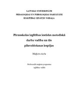 Diplomdarbs 'Pirmsskolas izglītības iestādes metodiskā darba vadība un tās pilnveidošanas ies', 1.