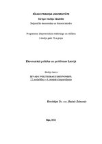 Konspekts 'Ekonomiskā politika un problēmas Latvijā', 1.