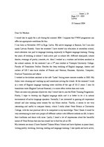 Paraugs 'Motivation Letter', 1.