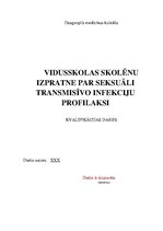 Diplomdarbs 'Vidusskolas skolēnu izpratne par seksuāli transmisīvo infekciju profilaksi', 1.