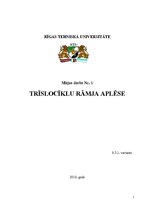 Konspekts 'Trīslocīklu rāmja aplēse. Būvmehānika', 1.