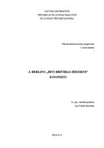 Konspekts 'J.Berlins "Divi brīvības jēdzieni"', 1.