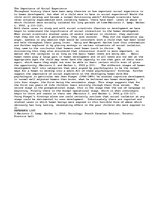 Eseja 'The Inportance of Social Experience', 1.