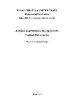 Konspekts 'Kopējais pieprasījums. Multiplikatora (reizinātāja) modelis', 1.