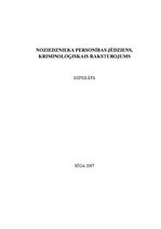 Referāts 'Noziedznieka personība. Kriminoloģiskais raksturojums', 1.