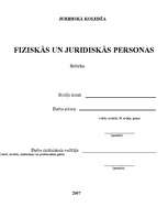 Referāts 'Fiziskās un juridiskās personas', 1.