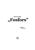 Referāts 'Fosfors', 1.