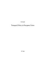 Referāts 'Transport policy in European Union', 1.