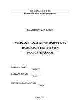 Diplomdarbs 'ZS finanšu analīze saimnieciskās darbības efektivitātes paaugstināšanai', 1.