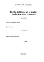 Referāts 'Tiesību doktrīnas un to nozīme', 1.