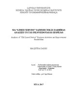 Diplomdarbs 'Sia “Limed serviss” saimnieciskās darbības analīze un tās pilnveidošanās iespēja', 1.