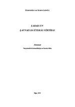 Referāts 'Labais un ļaunais kā ētiskās vērtības', 1.