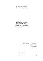 Konspekts 'Kontroldarbs studiju kursā "Projektu vadīšana"', 1.