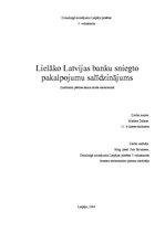 Referāts 'Lielāko Latvijas banku sniegto pakalpojumu salīdzinājums', 1.