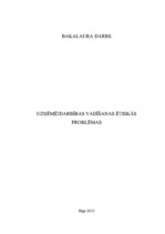 Diplomdarbs 'Uzņēmējdarbības vadīšanas ētiskās problēmas', 1.