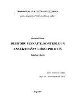 Diplomdarbs 'Debitoru uzskaite, kontrole un analīze budžeta iestādē', 1.