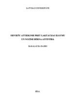 Diplomdarbs 'Attieksme pret laktācijas ilgumu un nozīmi bērna attīstībā', 1.