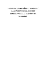 Konspekts 'Ekonomikas priekšmets. Mikro un makroekonomika. Resursu ierobežotība. Alternatīv', 1.