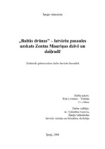 Referāts '"Baltās drānas" – latviešu pasaules uzskats Zentas Mauriņas dzīvē un daiļradē', 1.
