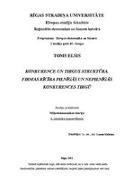 Konspekts 'Konkurence un tirgus struktūra. Firmas rīcība pilnīgās un nepilnīgās konkurences', 1.