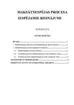 Referāts 'Maksātnespējas procesa iespējamie risinājumi', 1.