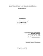 Referāts 'Kontroldarbs retorikā', 1.