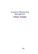 Referāts 'Customer Relationship Management: Hilton Hotels', 1.