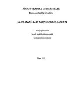 Konspekts 'Globalizācijas ekonomiskie aspekti', 1.