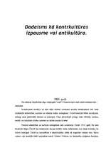 Referāts 'Dadaisms kā kontrkultūras izpausme vai antikultūra', 1.