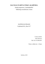 Prakses atskaite 'Ražošanas prakse uzņēmumā SIA "Roze GV"', 1.