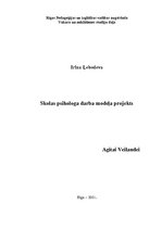 Referāts 'Skolas psihologa darba modeļa projekts', 1.