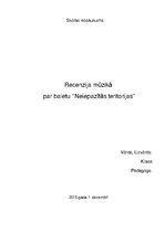 Referāts 'Recenzija mūzikā par baletu "Neiepazītās teritorijas"', 1.